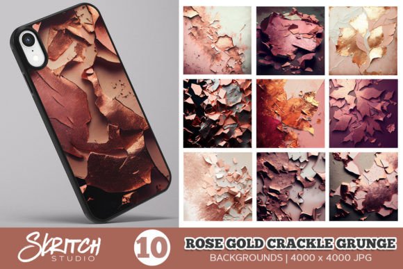 Download Rose Gold Crackle Grunge Texutres - Grunge Collection