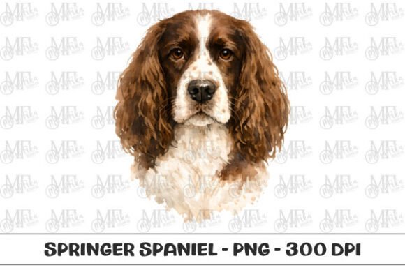 Download Springer Spaniel Watercolor Portrait PNG - Spaniel Collection