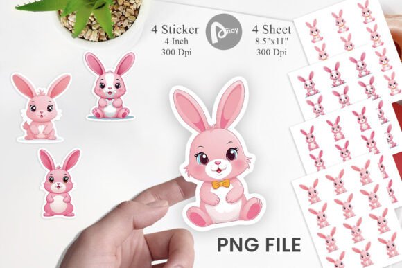 Download Pink Rabbit Valentine Sticker - Valentine sticker Collection