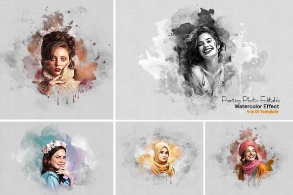 Download Painting Editable Watercolor Effect - Watercolor effect Collection