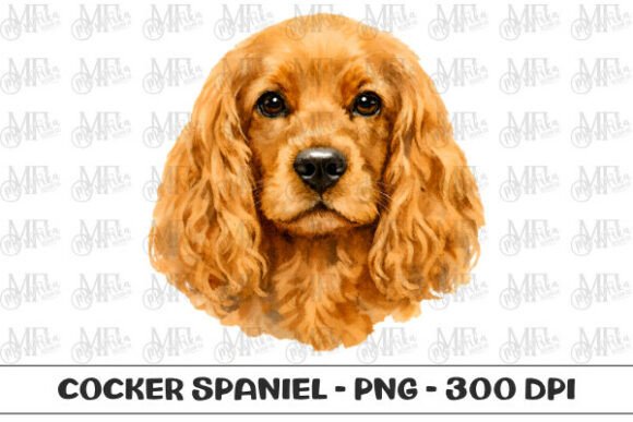 Download Cocker Spaniel Watercolor Portrait PNG - Premium Resources