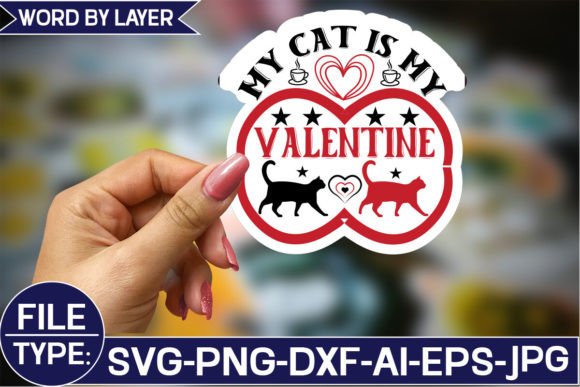 Download My Cat is My Valentine Sticker SVG Desi - Premium Resources